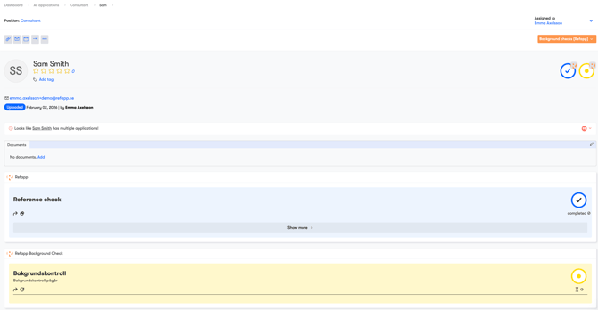 13.Candidate overview in Jobylon