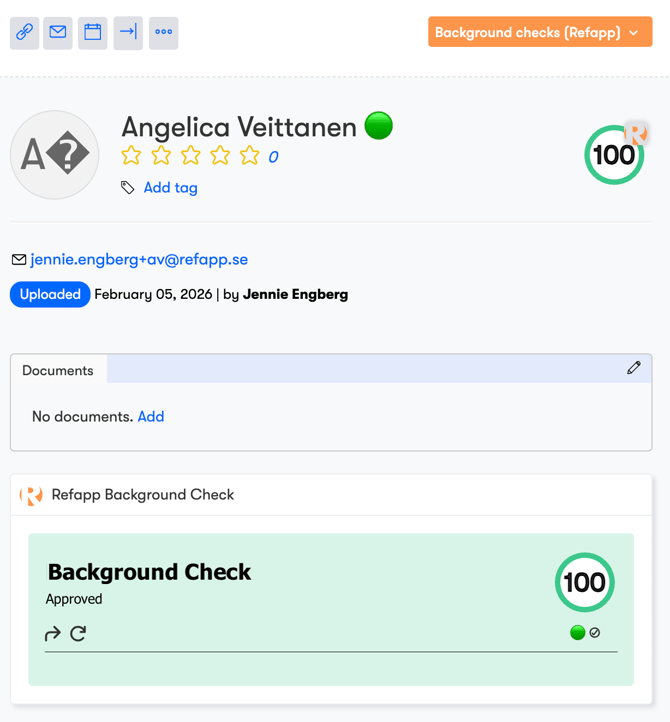 Bakgrundskontroll status approved
