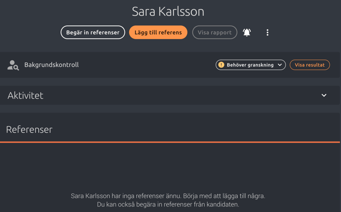 Bakgrundskontroll status granskning