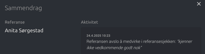 Begrunnelse avslag