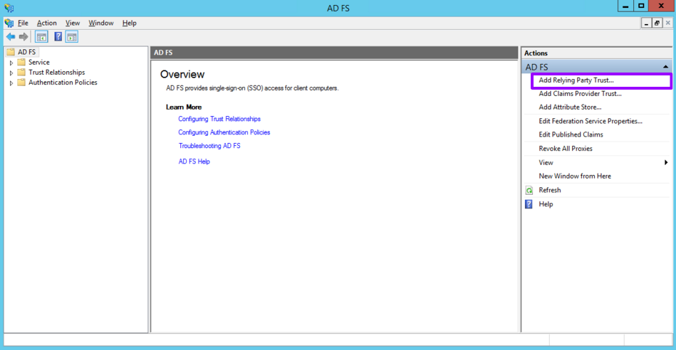 Configuring Microsoft Active Directory Federation Services for Refapp SSO