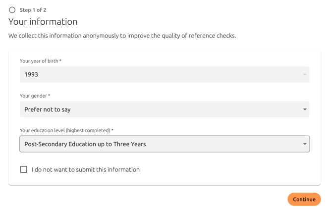 Collection of candidate demographic data