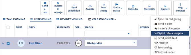 Velg aktivitet