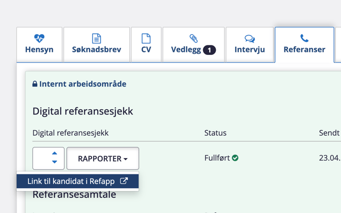 Webcruiter - link til kand.